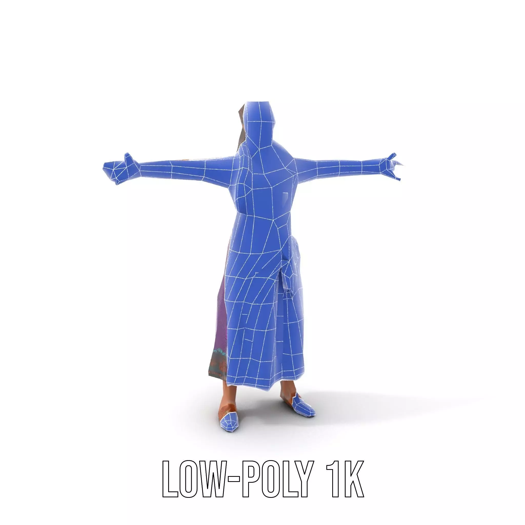 Purple Dirndl Dress model pack Low-poly 3D model_9