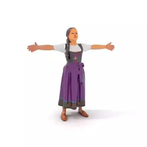 Purple Dirndl Dress model pack Low-poly 3D model