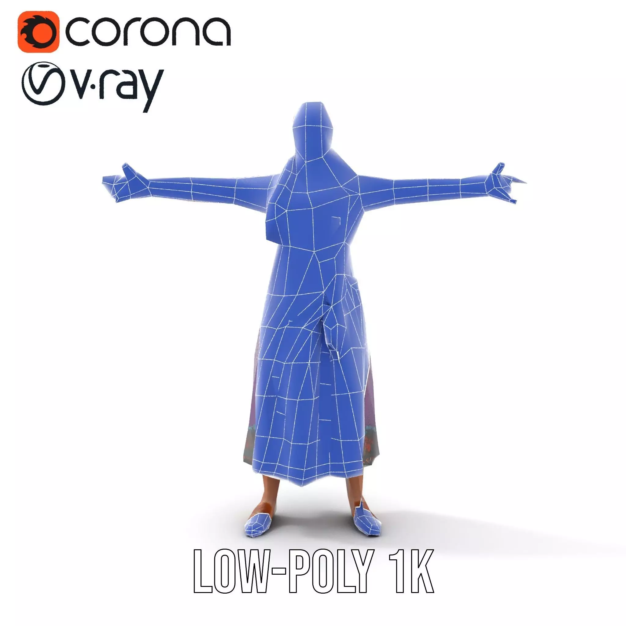 Purple Dirndl Dress model pack Low-poly 3D model_30