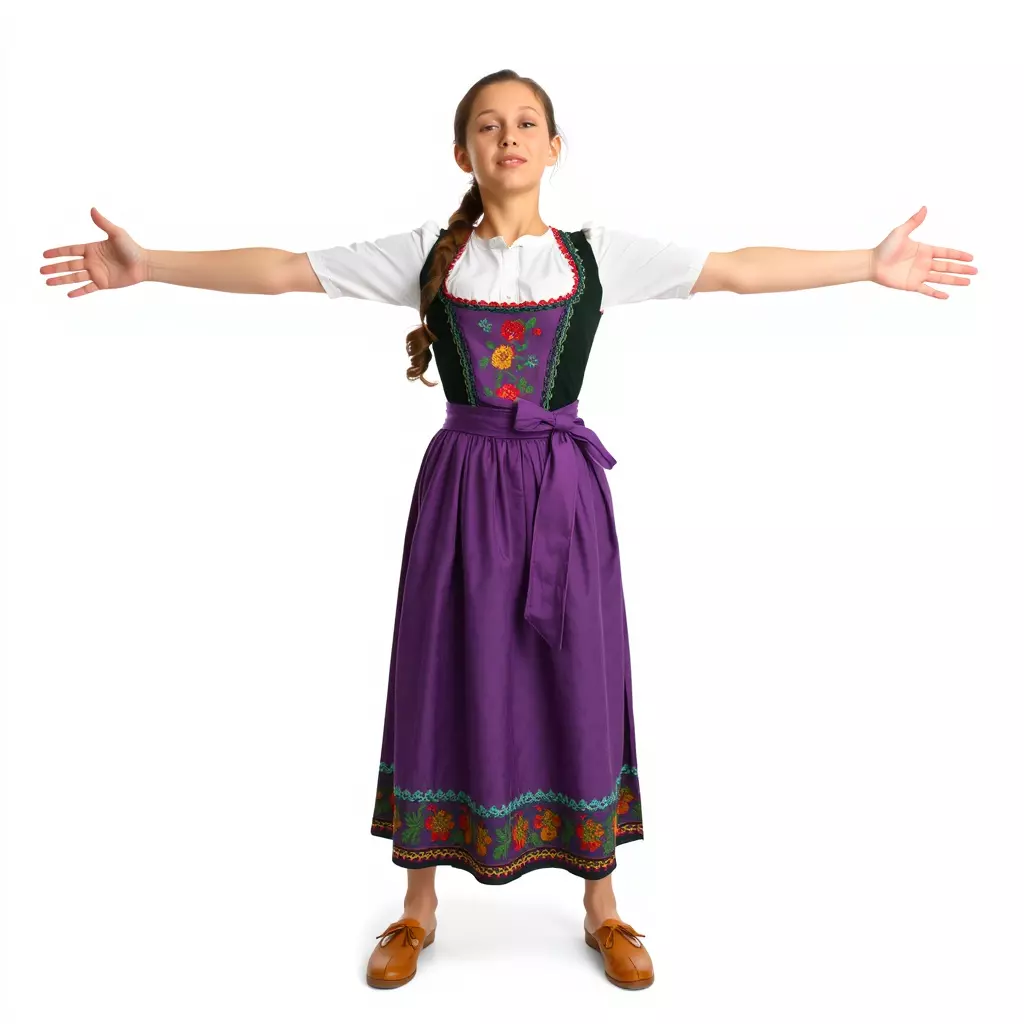 Purple Dirndl Dress model pack Low-poly 3D model_2