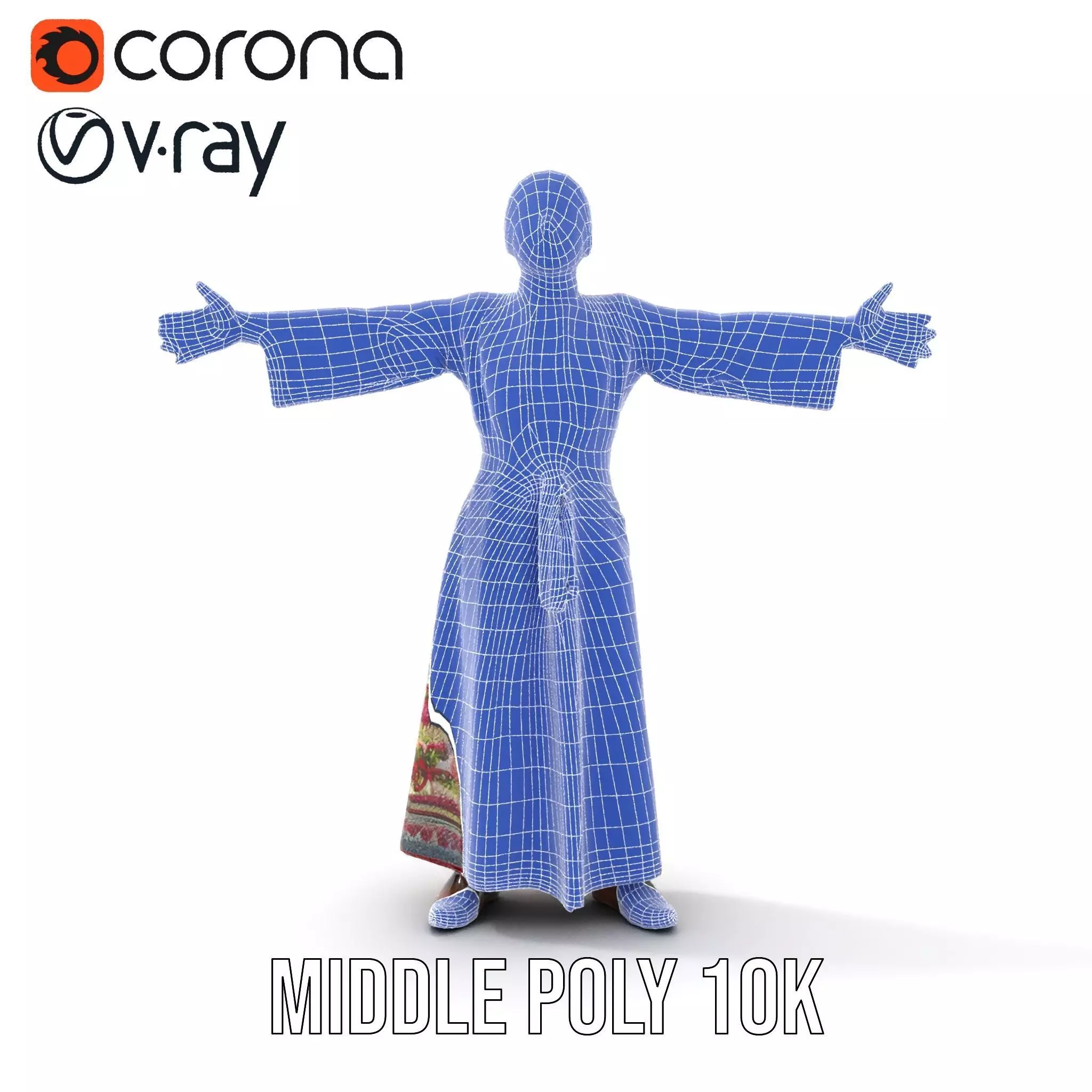 Traditional Embroidered Dress model pack Low-poly 3D model_16