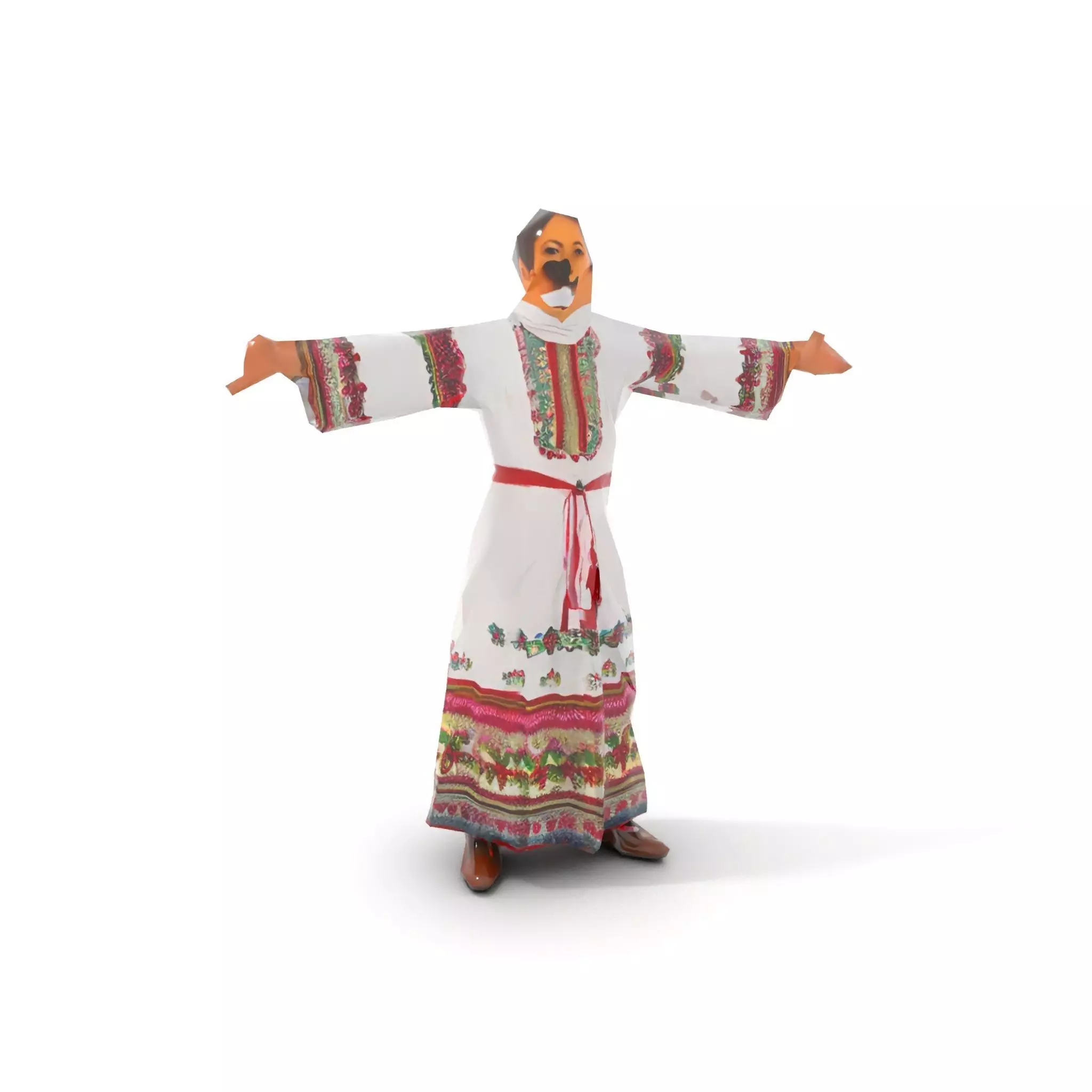Traditional Embroidered Dress model pack Low-poly 3D model_7