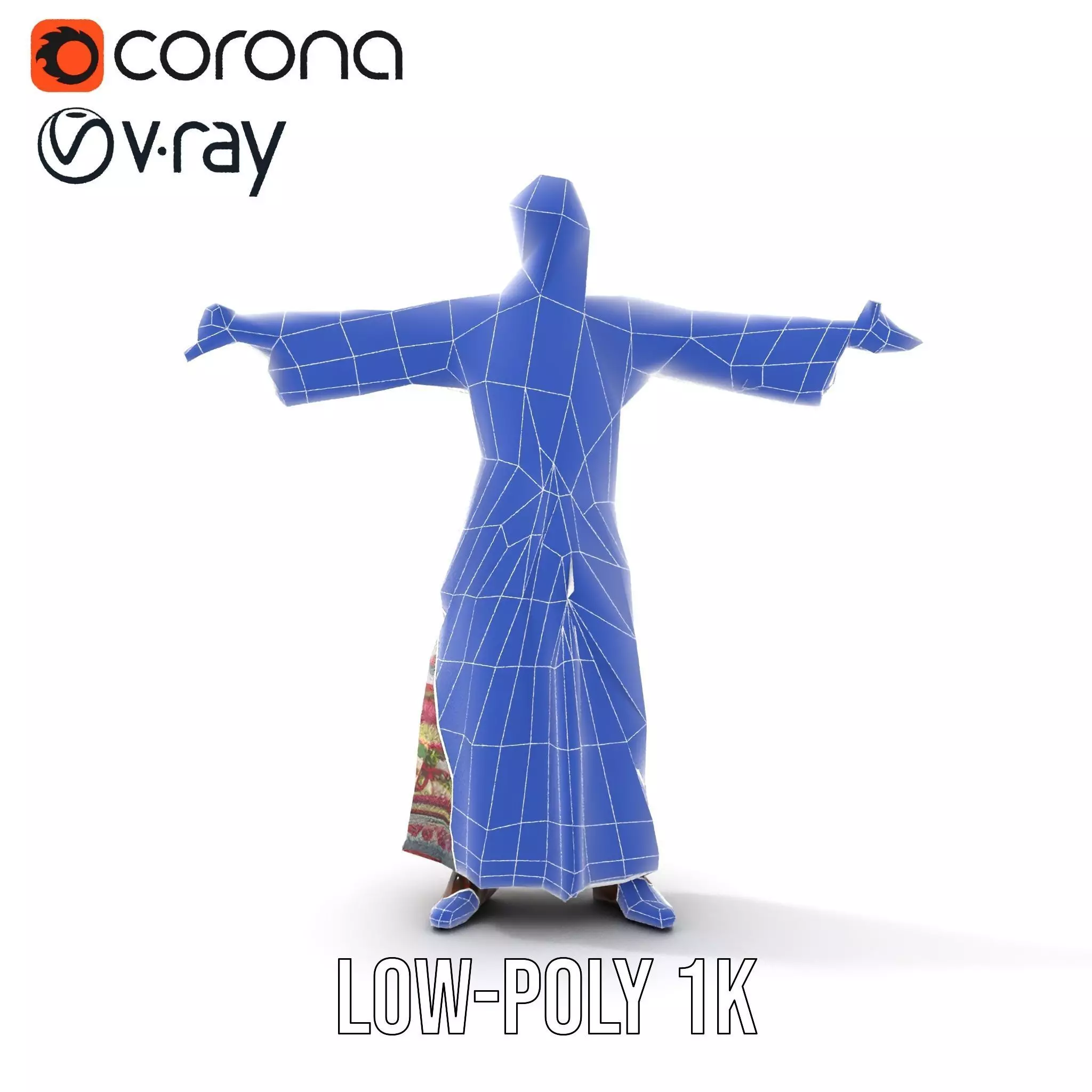 Traditional Embroidered Dress model pack Low-poly 3D model_22