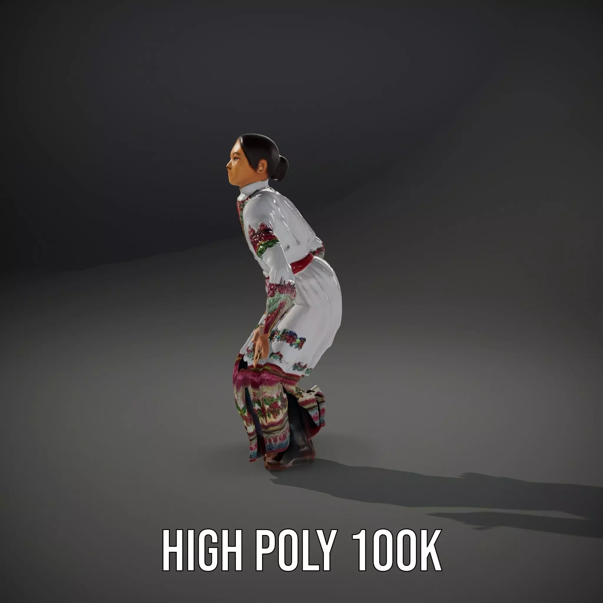 Traditional Embroidered Dress model pack Low-poly 3D model_15