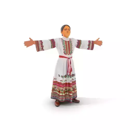 Traditional Embroidered Dress model pack Low-poly 3D model