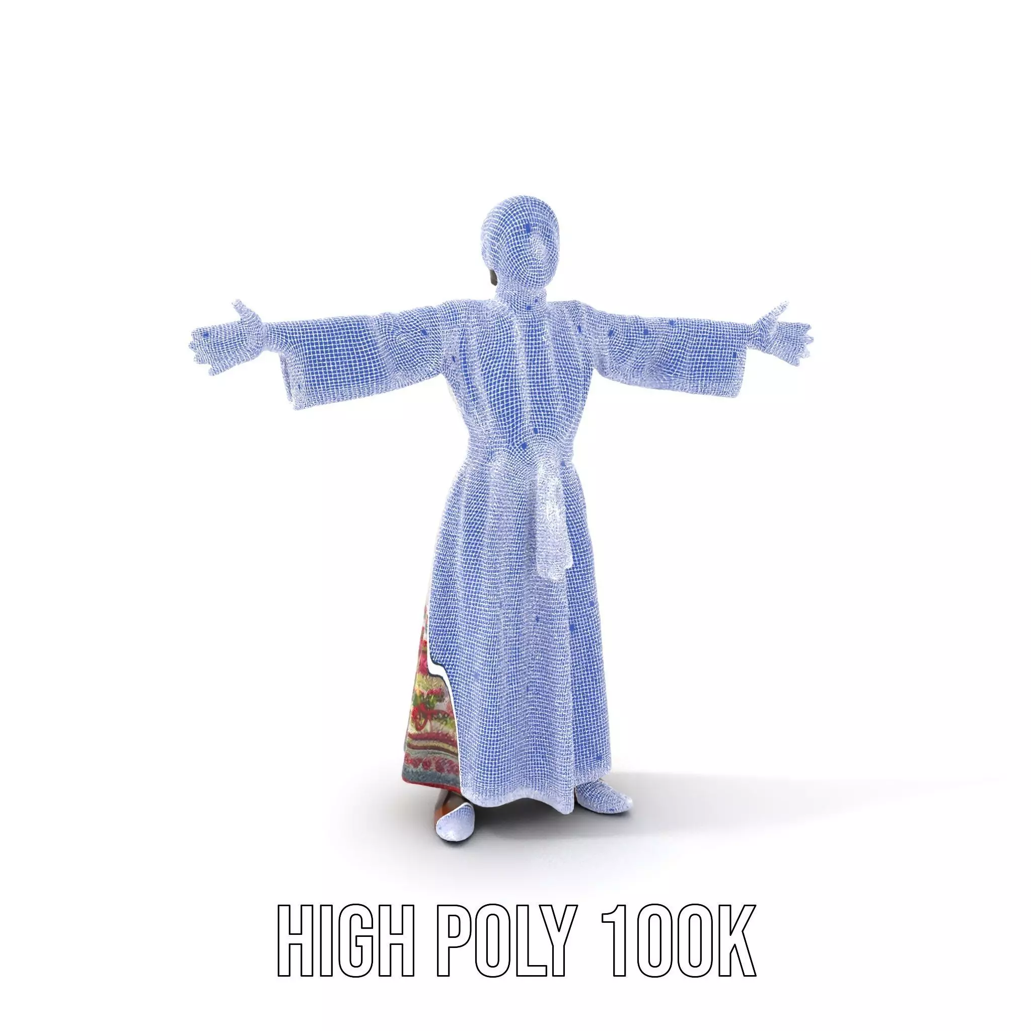 Traditional Embroidered Dress model pack Low-poly 3D model_4