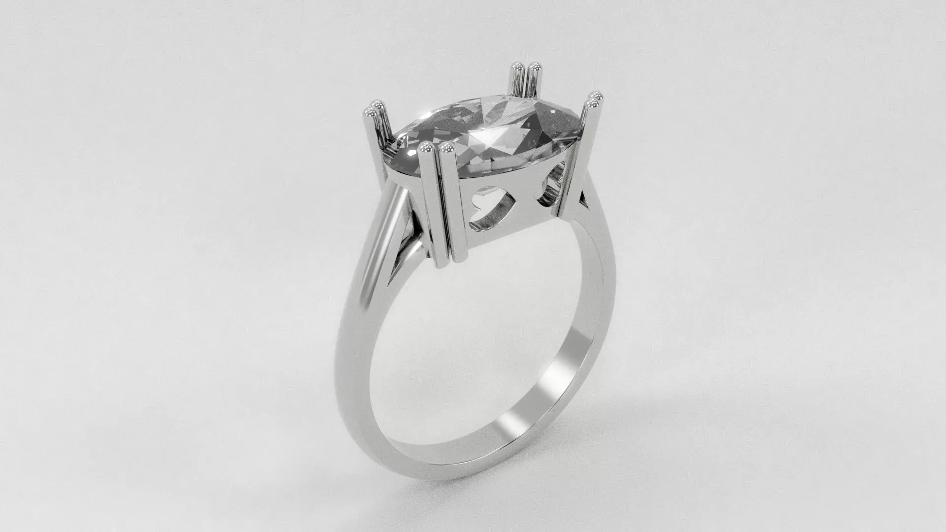 Ring with heart cuts Free 3D print model