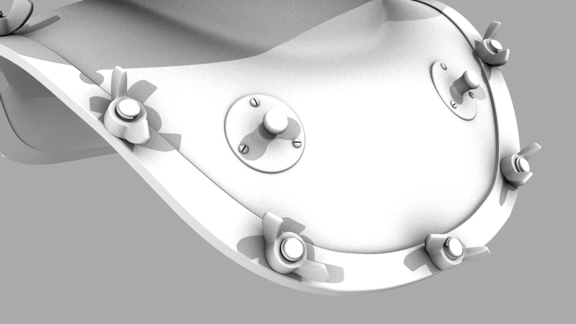 XIX Century diving helmet Low-poly 3D model_10