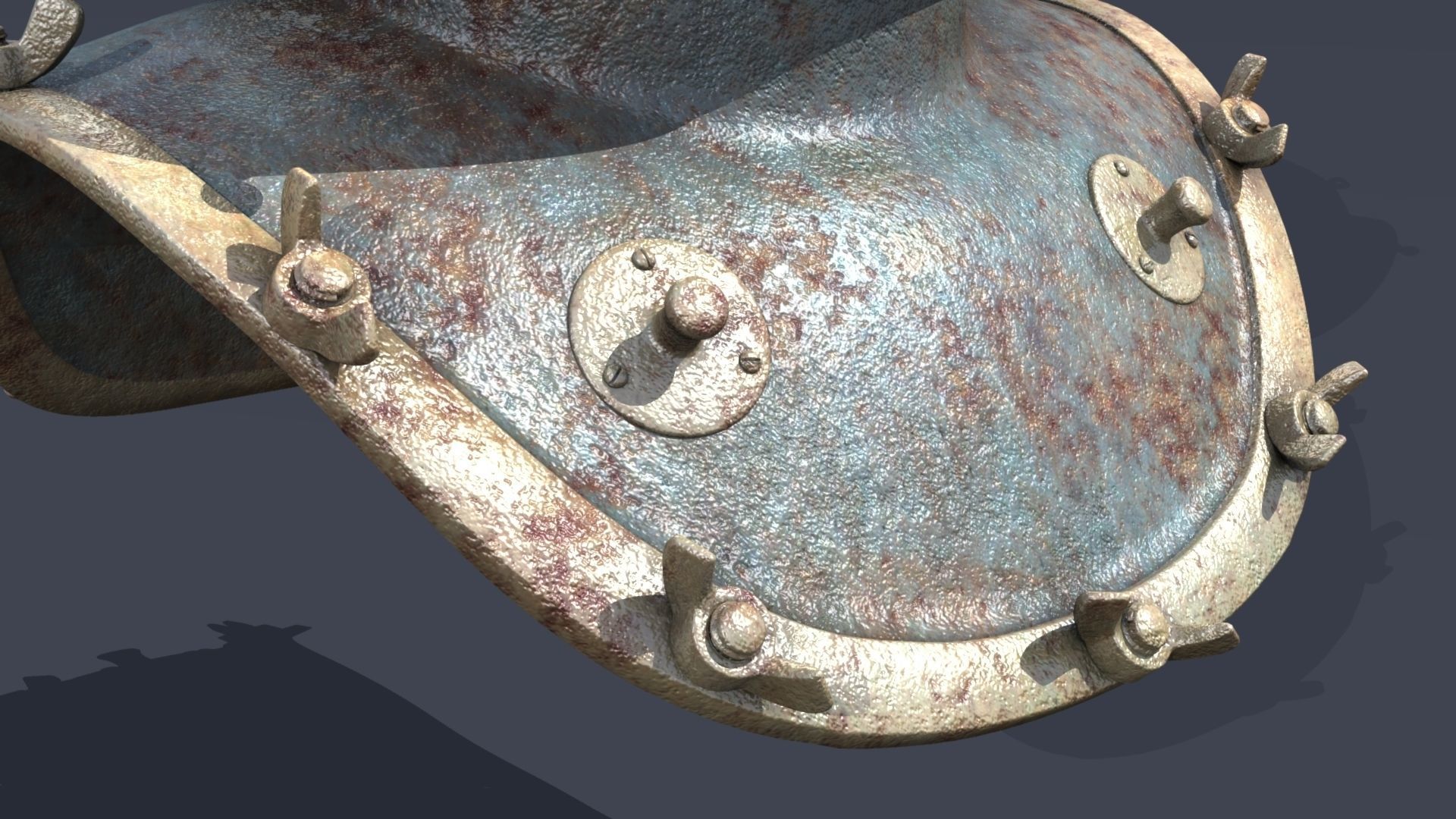 XIX Century diving helmet Low-poly 3D model_6