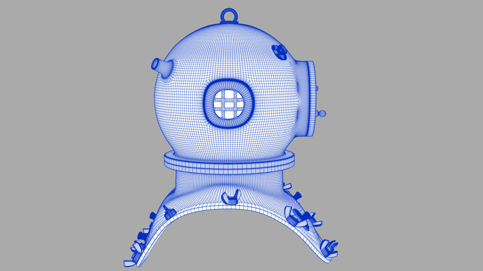 XIX Century diving helmet Low-poly 3D model_17