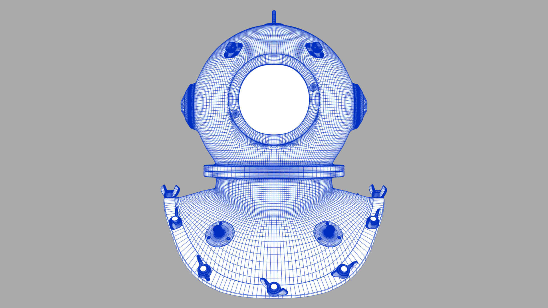 XIX Century diving helmet Low-poly 3D model_15