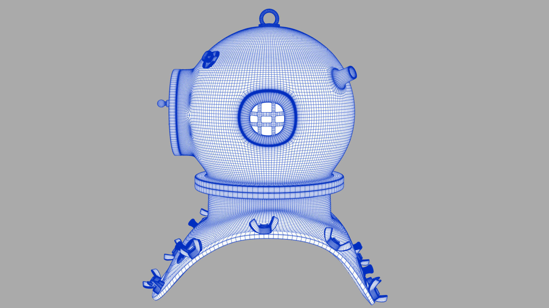 XIX Century diving helmet Low-poly 3D model_16