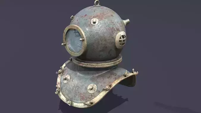 XIX Century diving helmet Low-poly 3D model