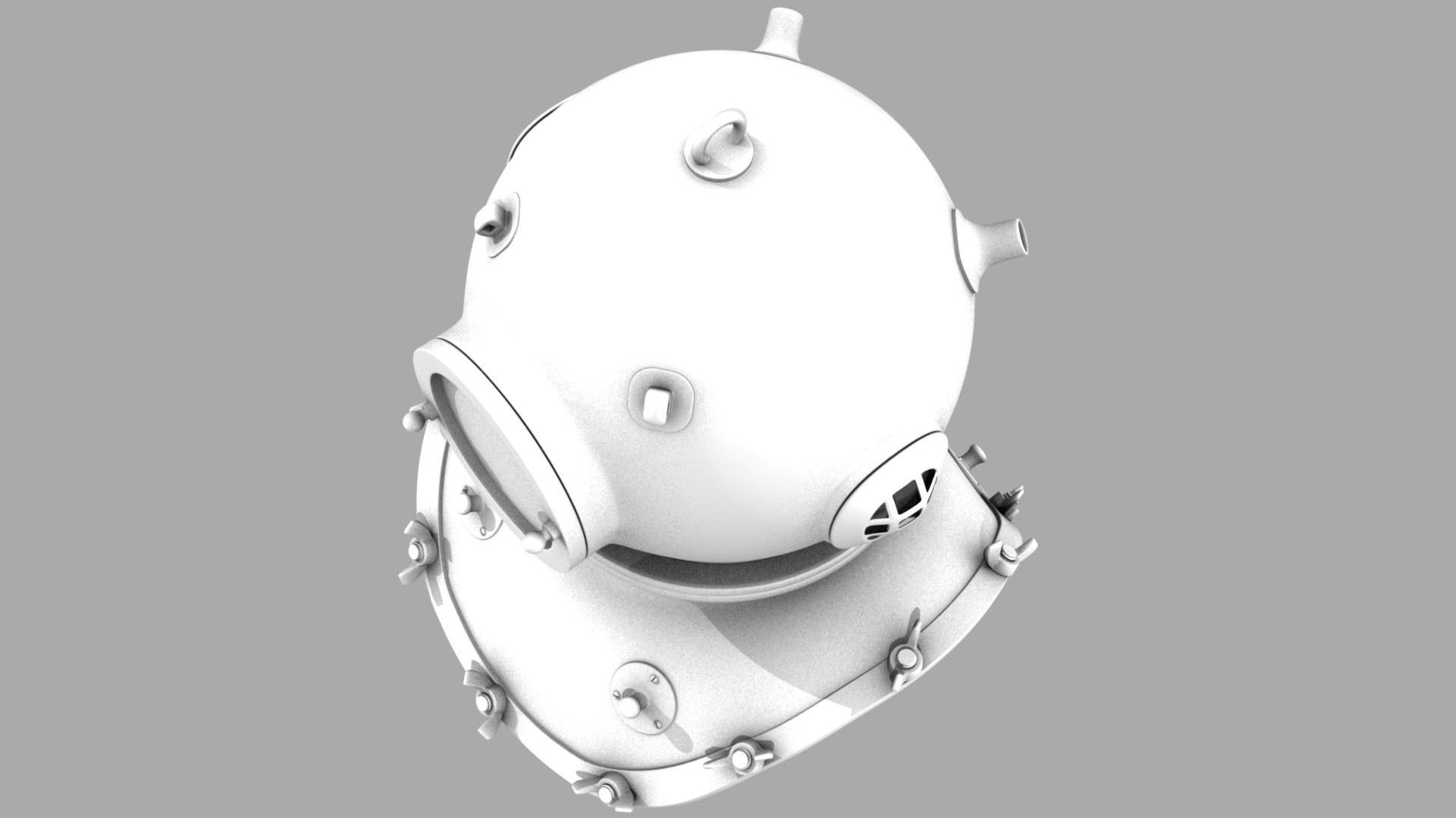 XIX Century diving helmet Low-poly 3D model_11