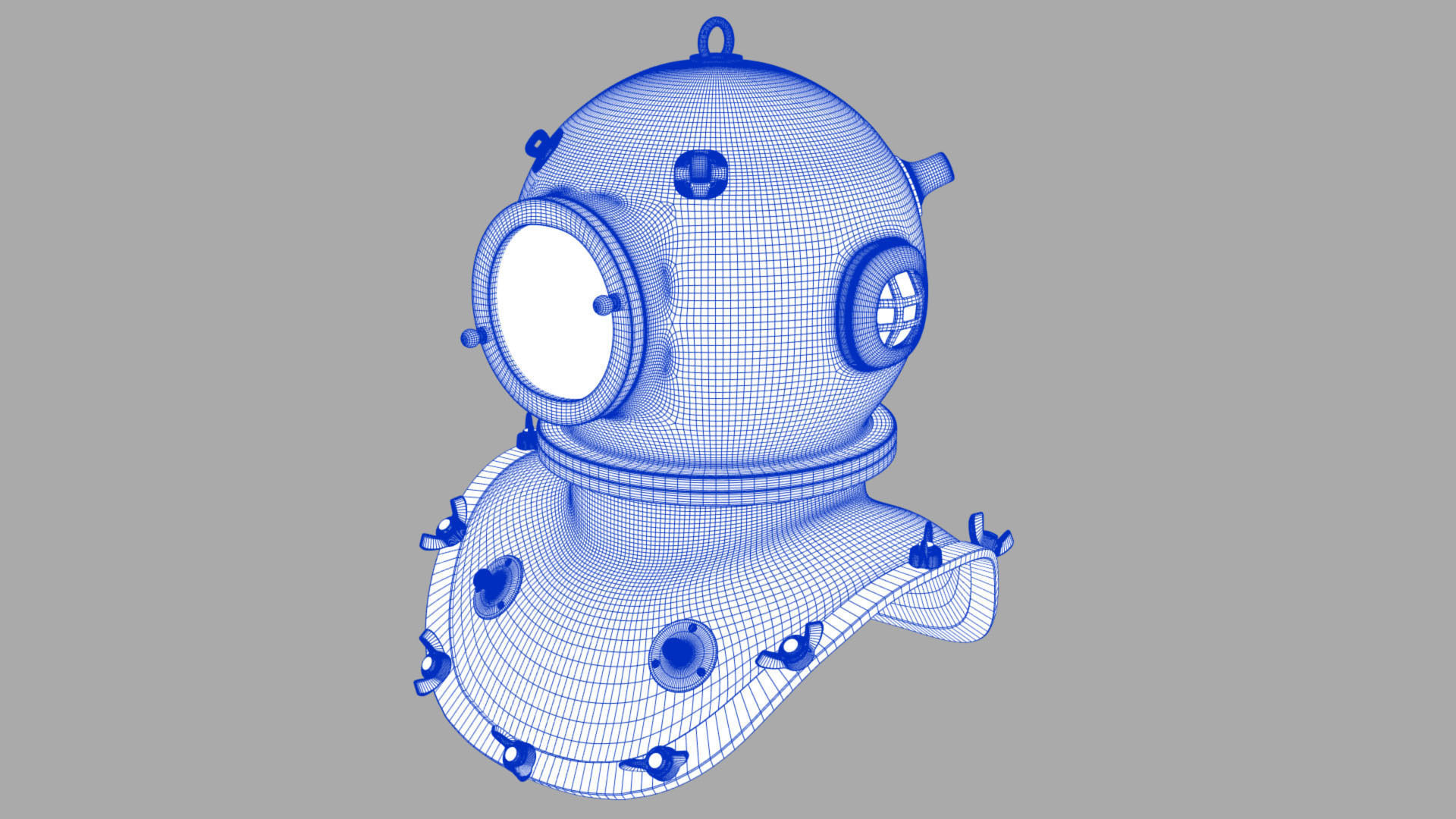 XIX Century diving helmet Low-poly 3D model_14