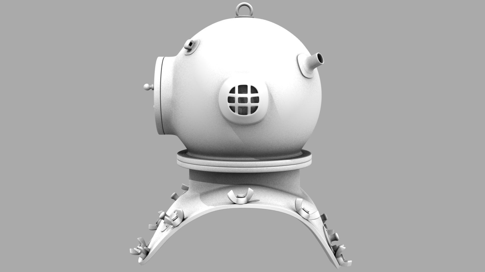 XIX Century diving helmet Low-poly 3D model_13