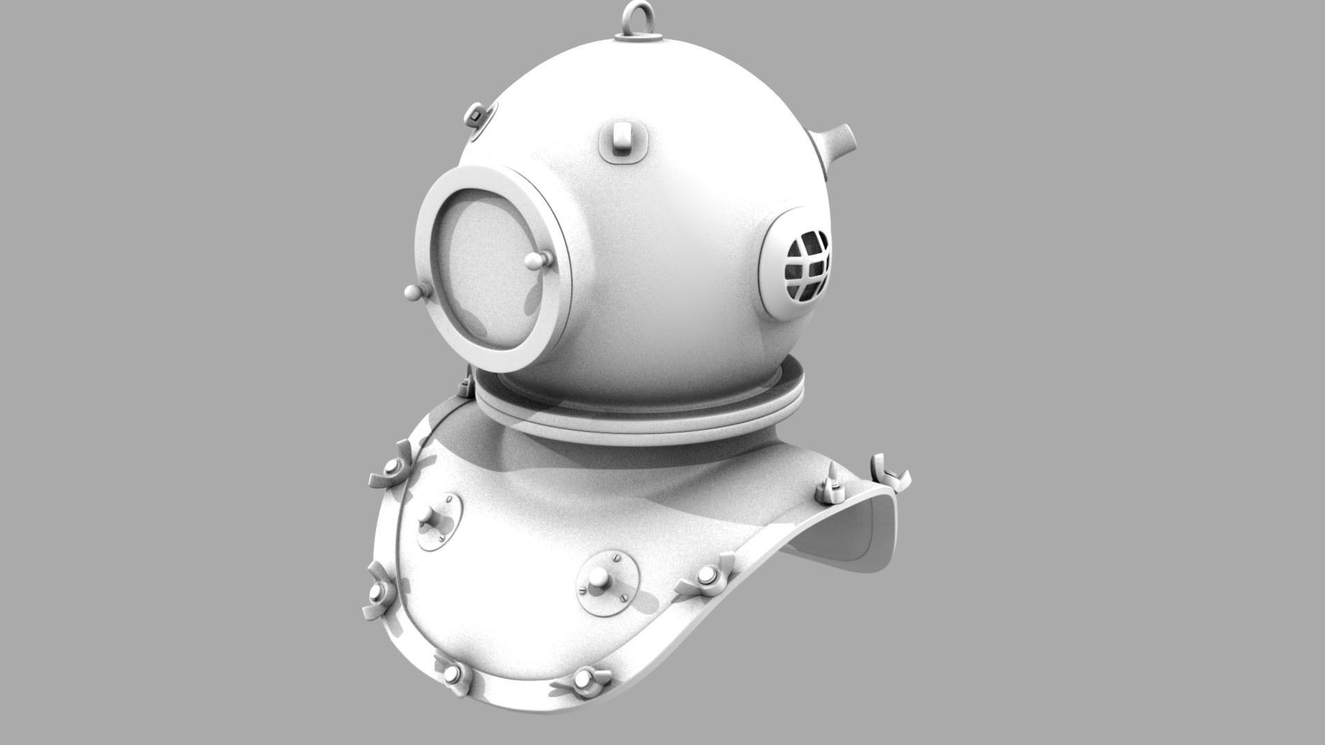 XIX Century diving helmet Low-poly 3D model_7
