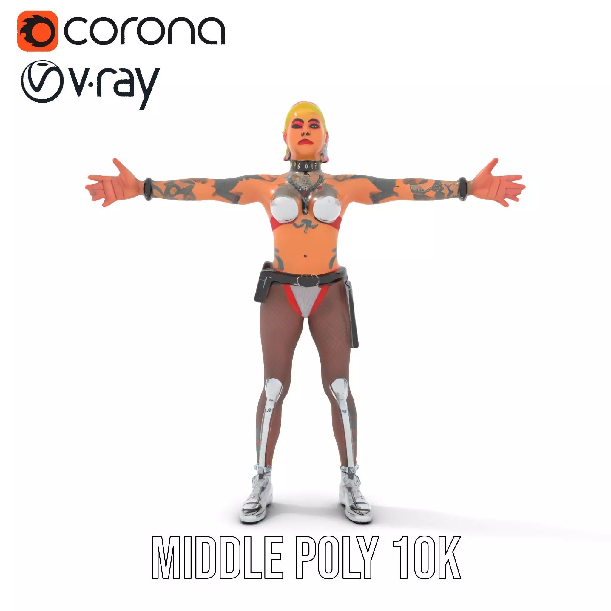 Cyberpunk Performer model pack Low-poly 3D model_10