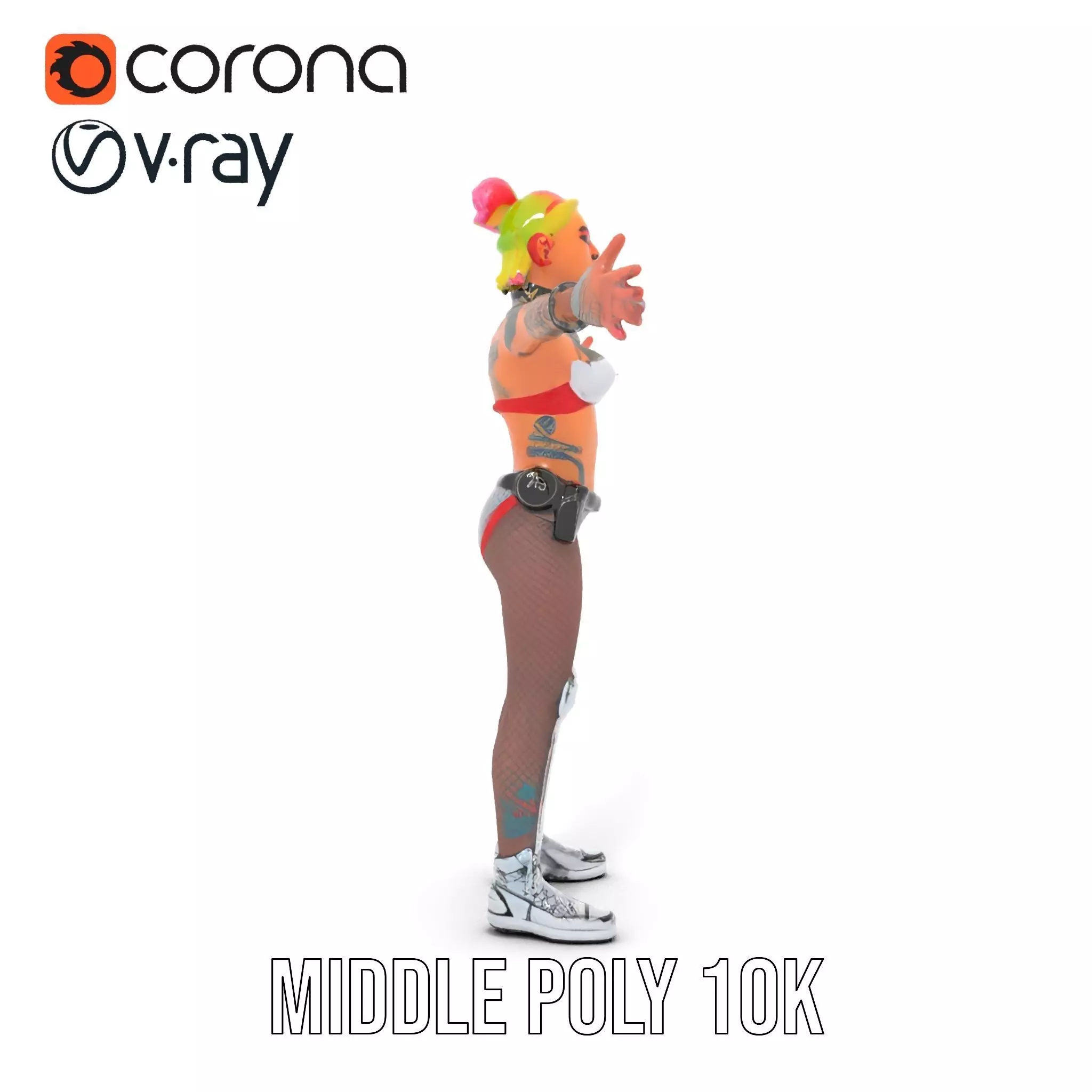 Cyberpunk Performer model pack Low-poly 3D model_19