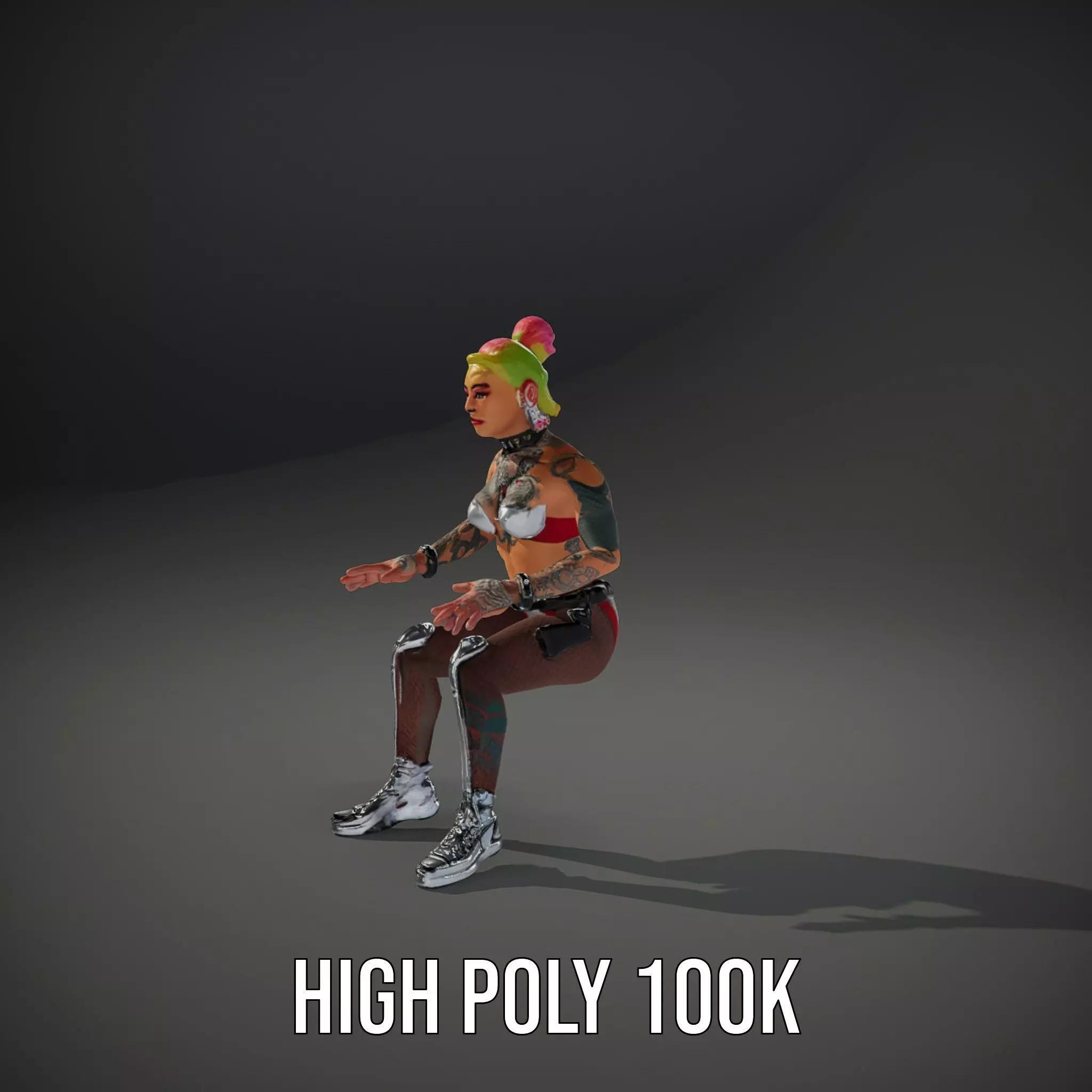 Cyberpunk Performer model pack Low-poly 3D model_12