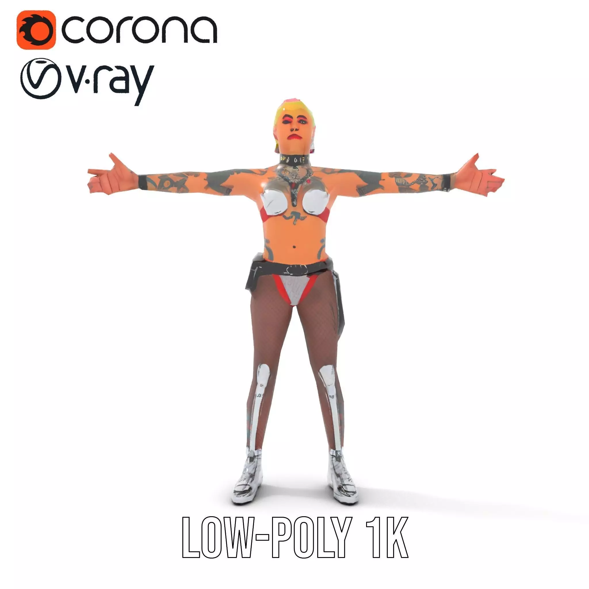 Cyberpunk Performer model pack Low-poly 3D model_9