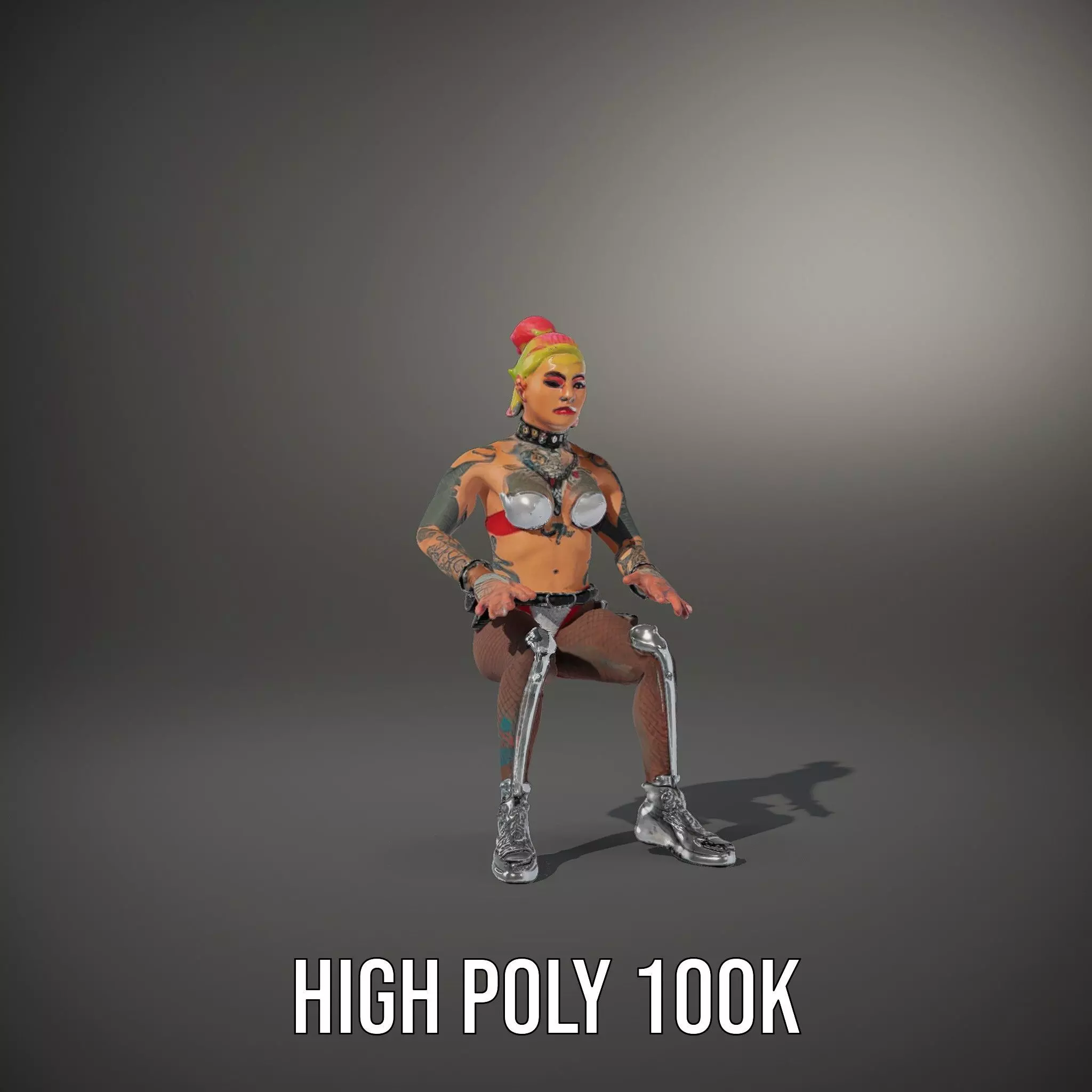 Cyberpunk Performer model pack Low-poly 3D model_8
