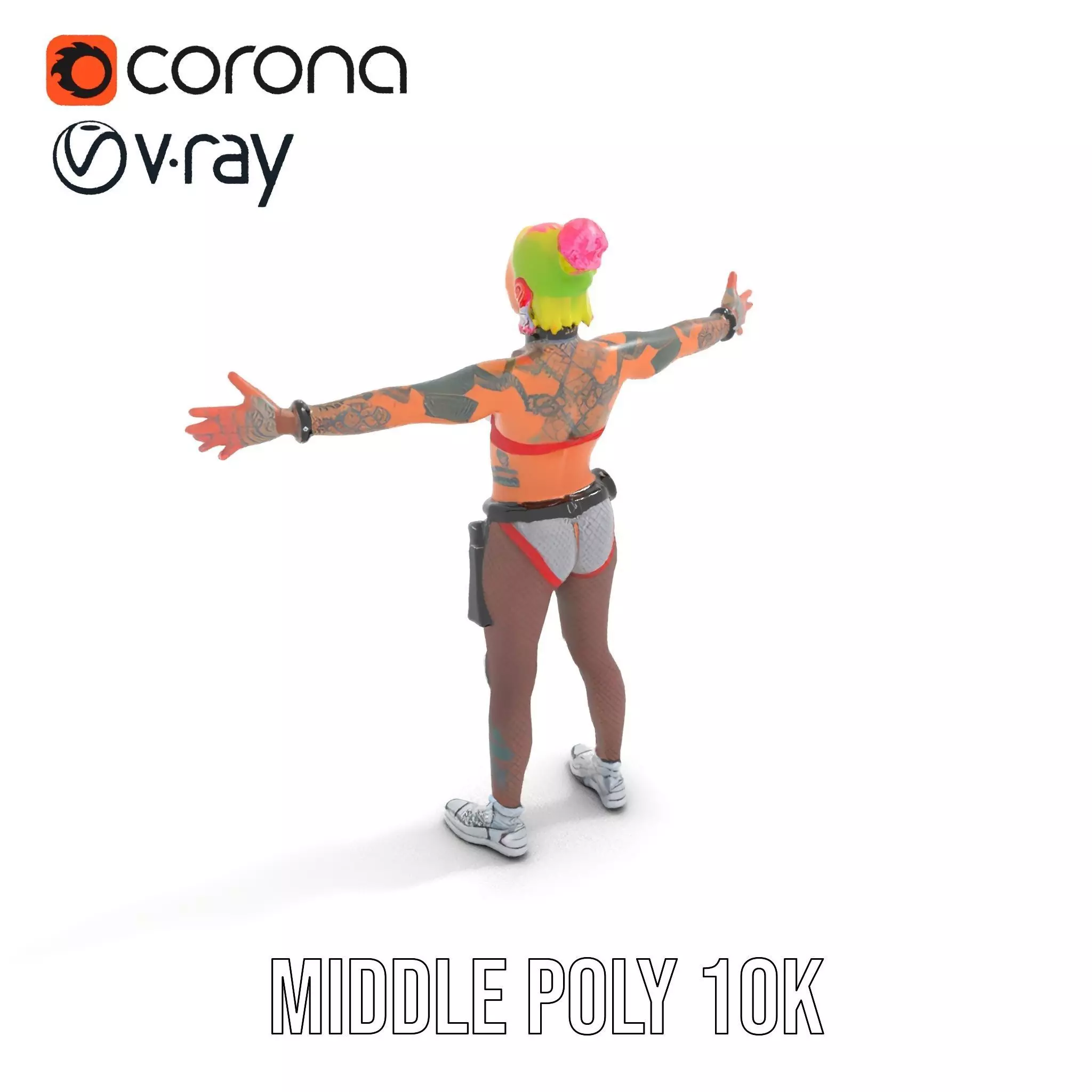 Cyberpunk Performer model pack Low-poly 3D model_5