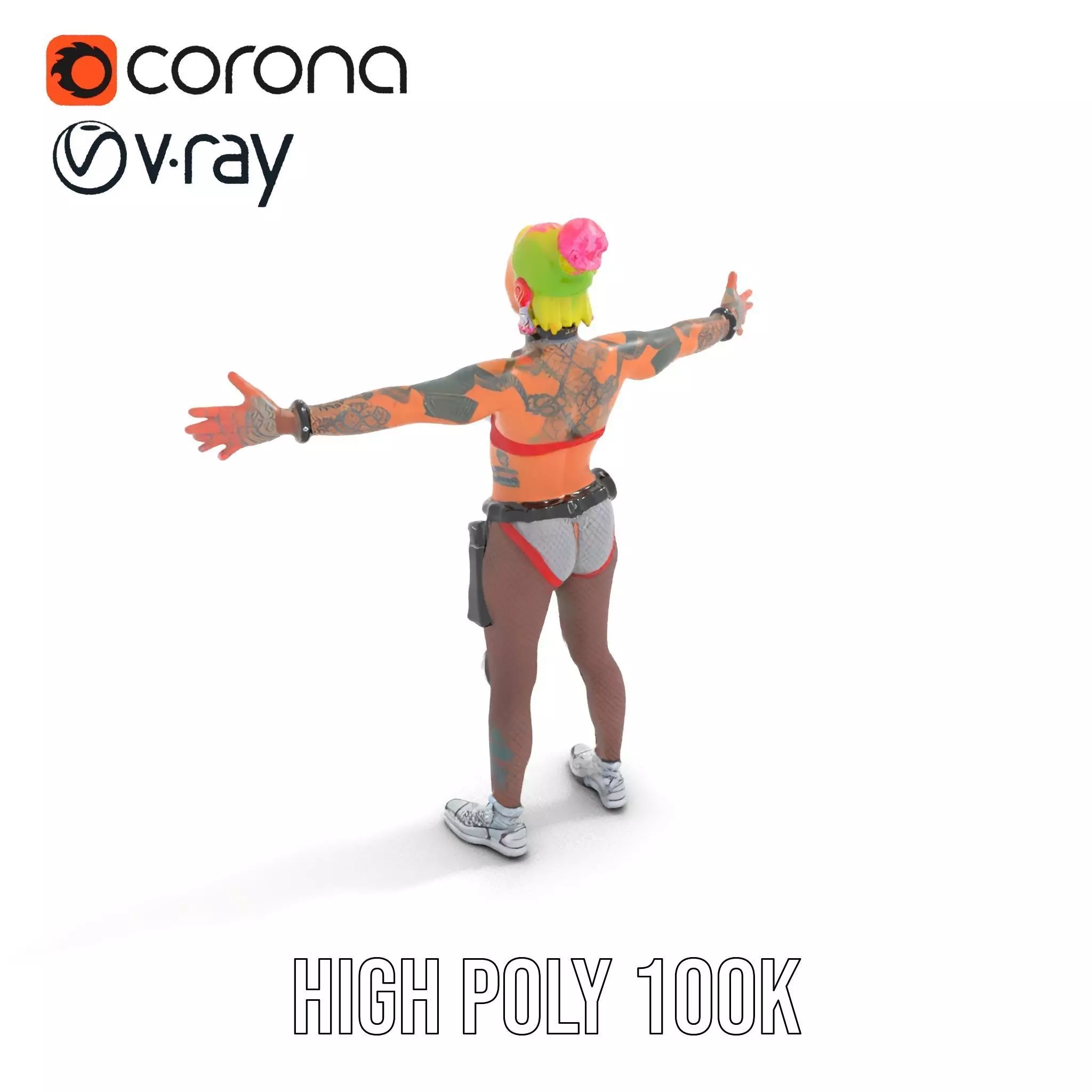 Cyberpunk Performer model pack Low-poly 3D model_15