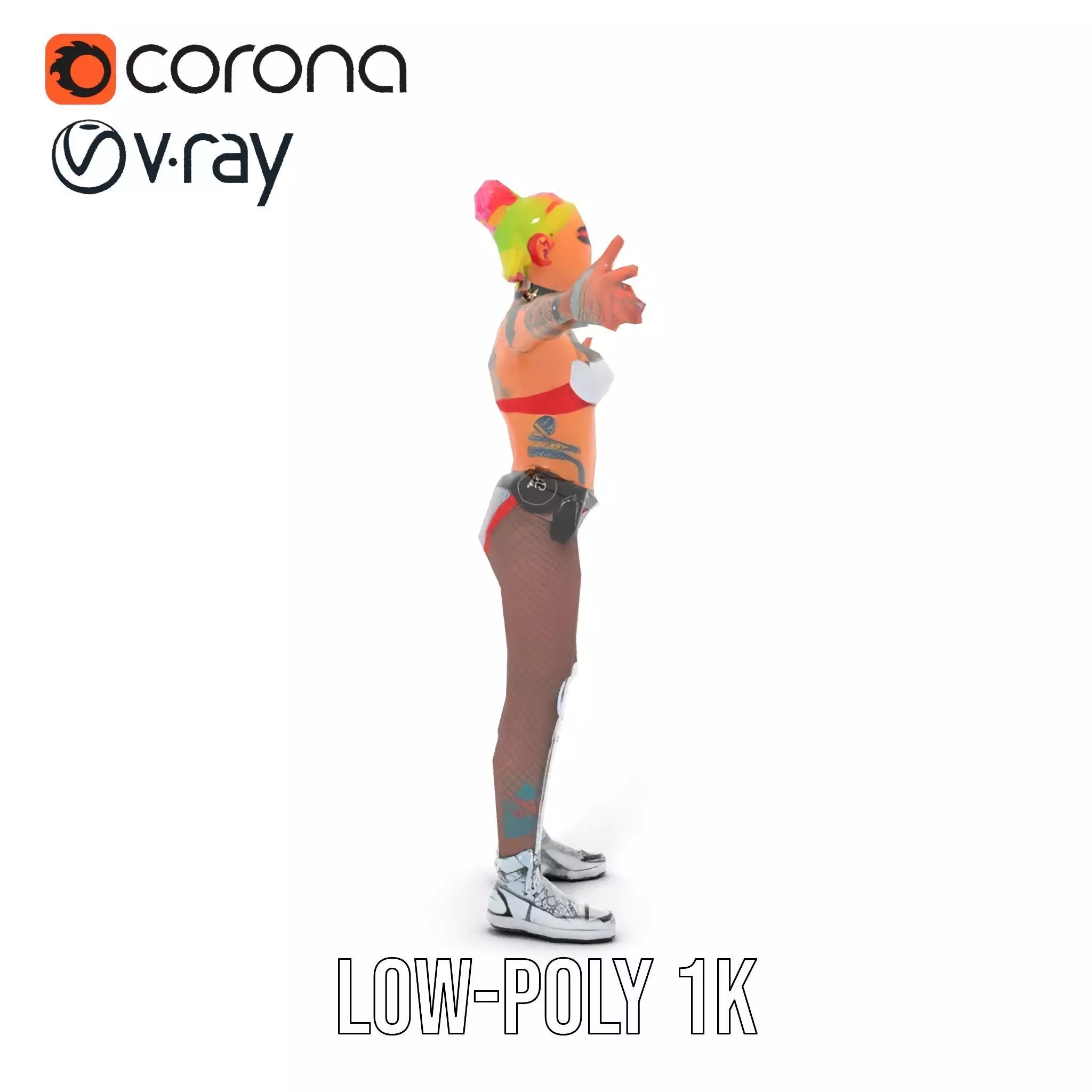 Cyberpunk Performer model pack Low-poly 3D model_11