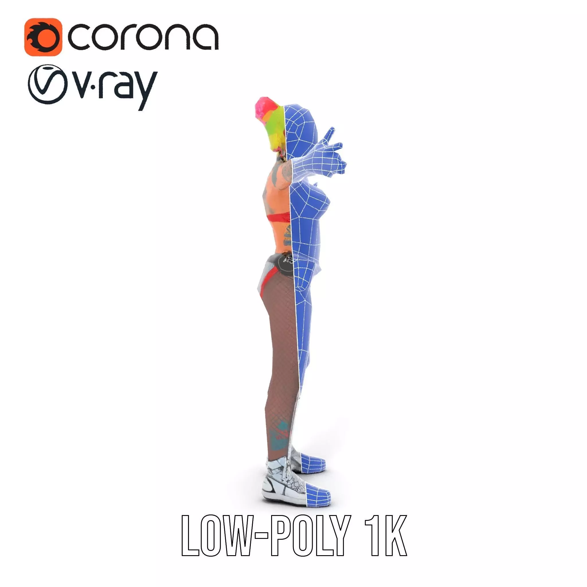 Cyberpunk Performer model pack Low-poly 3D model_14