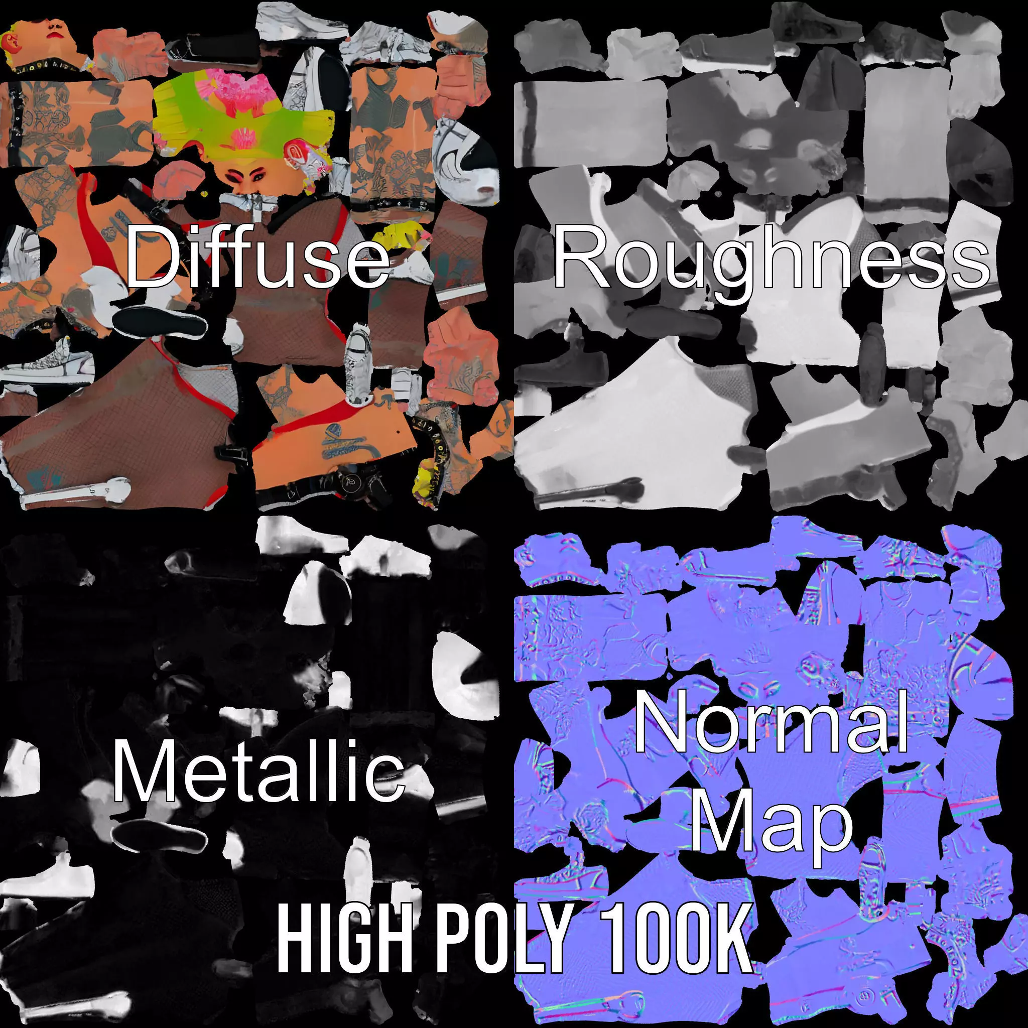 Cyberpunk Performer model pack Low-poly 3D model_3