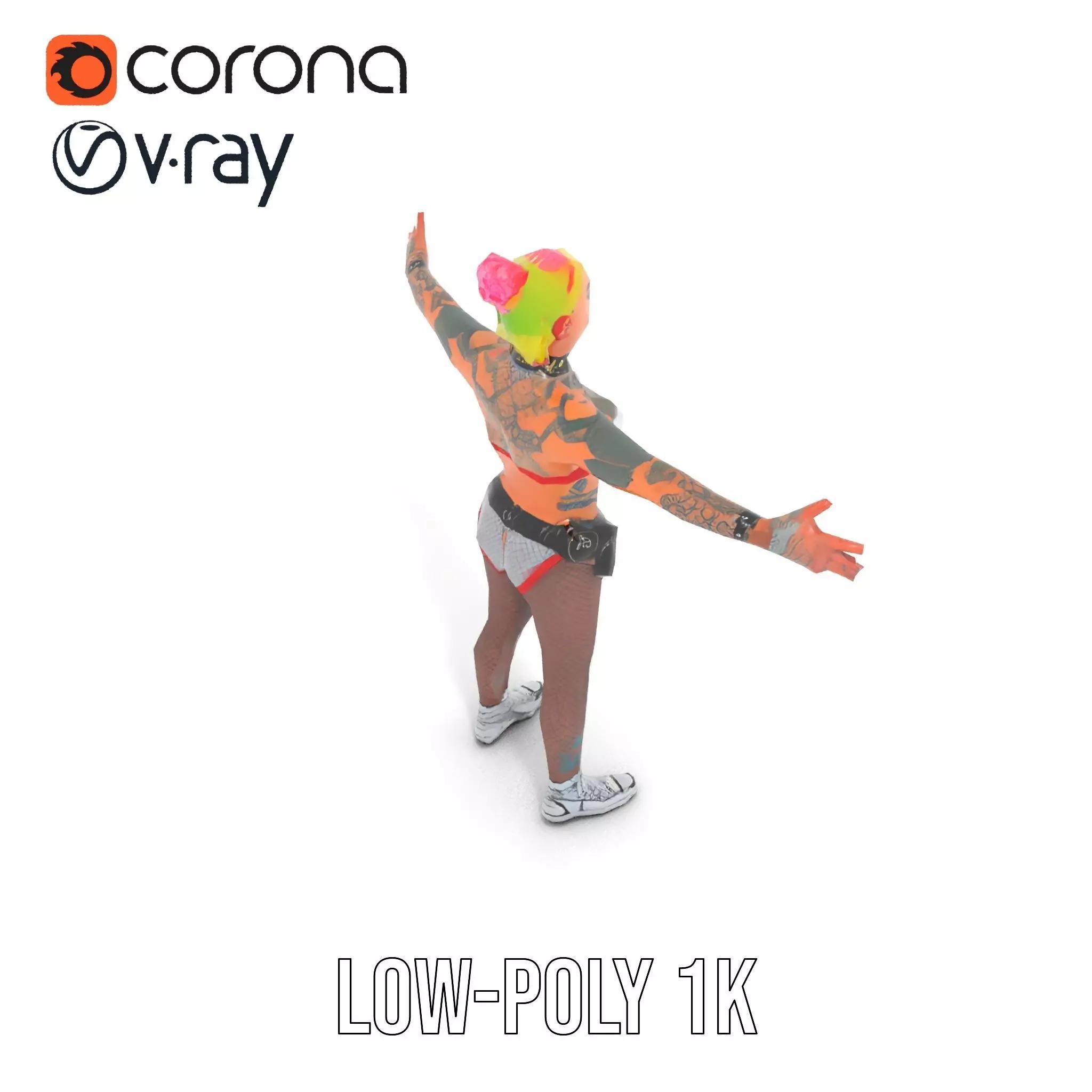 Cyberpunk Performer model pack Low-poly 3D model_7