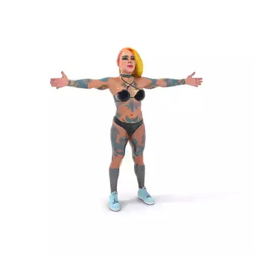 Tattooed Bikini Model model pack Low-poly 3D model