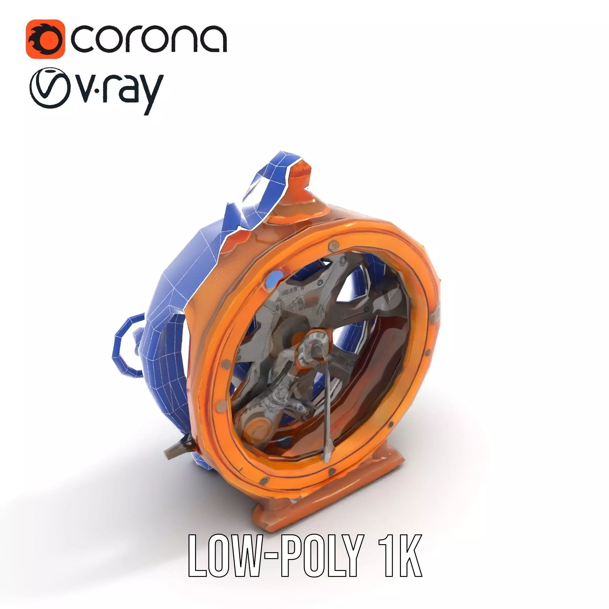 Steampunk Gear Clock model pack Low-poly 3D model_25