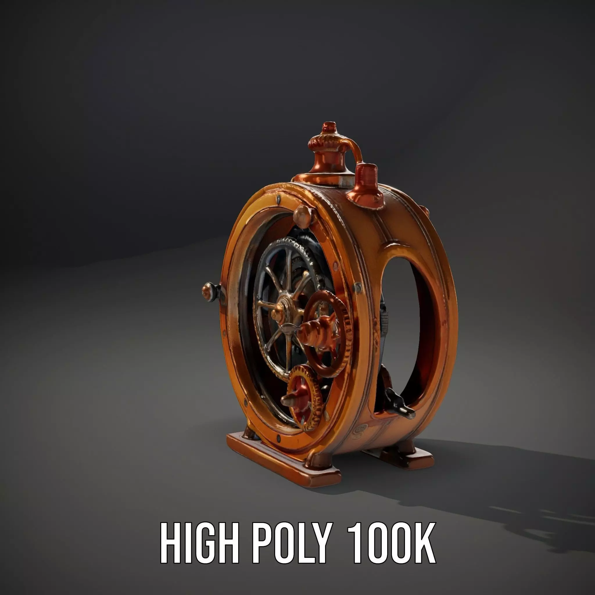 Steampunk Gear Clock model pack Low-poly 3D model_8