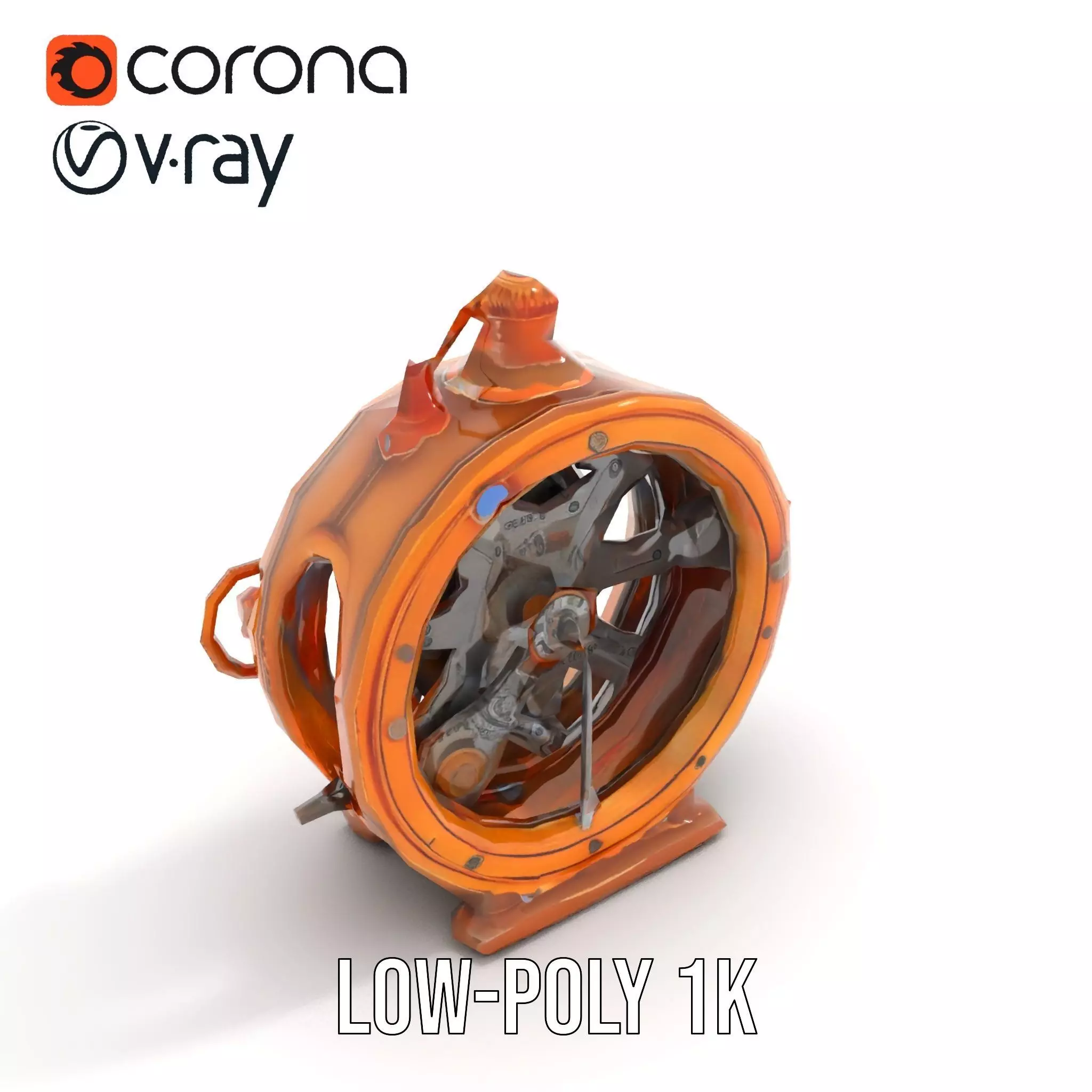 Steampunk Gear Clock model pack Low-poly 3D model_14