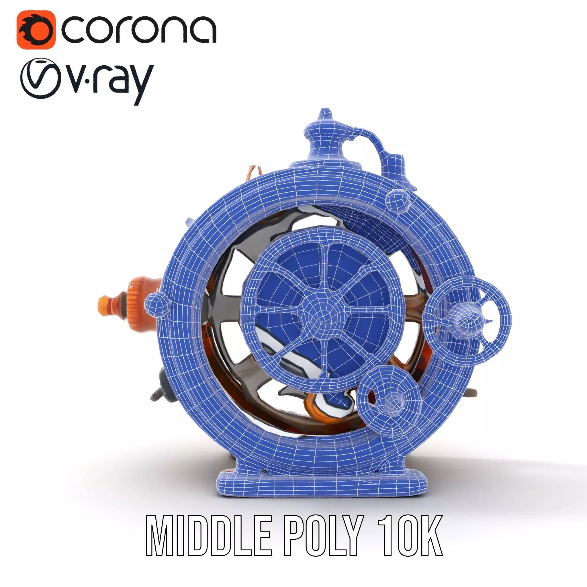 Steampunk Gear Clock model pack Low-poly 3D model_27