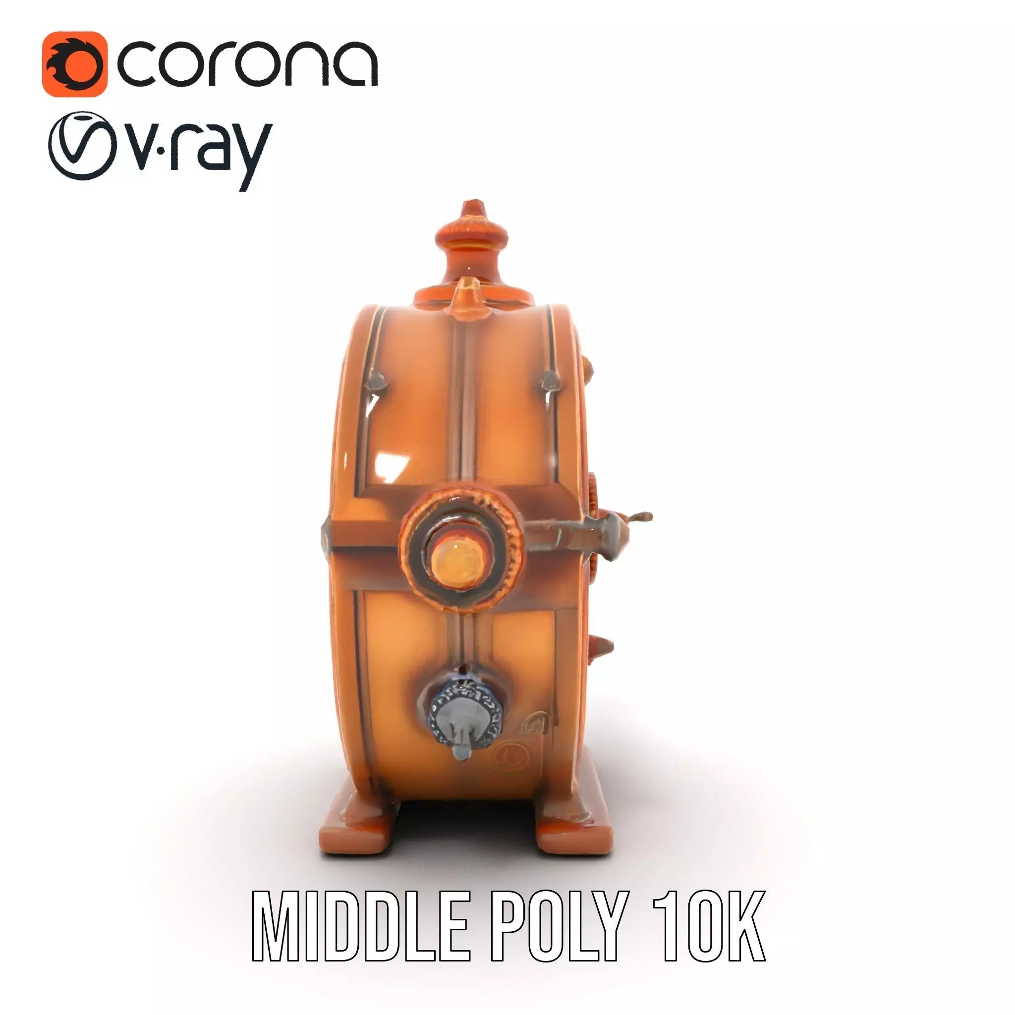 Steampunk Gear Clock model pack Low-poly 3D model_5