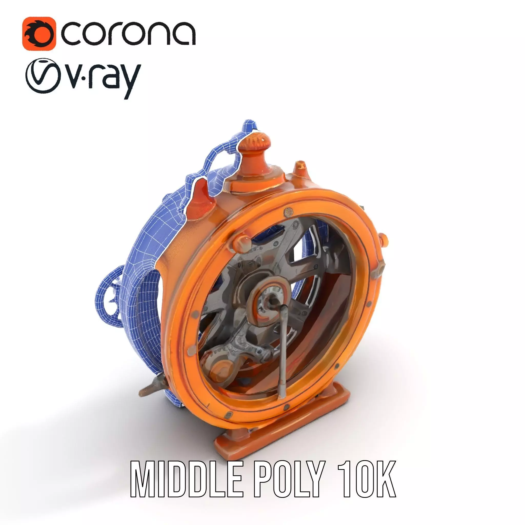 Steampunk Gear Clock model pack Low-poly 3D model_6