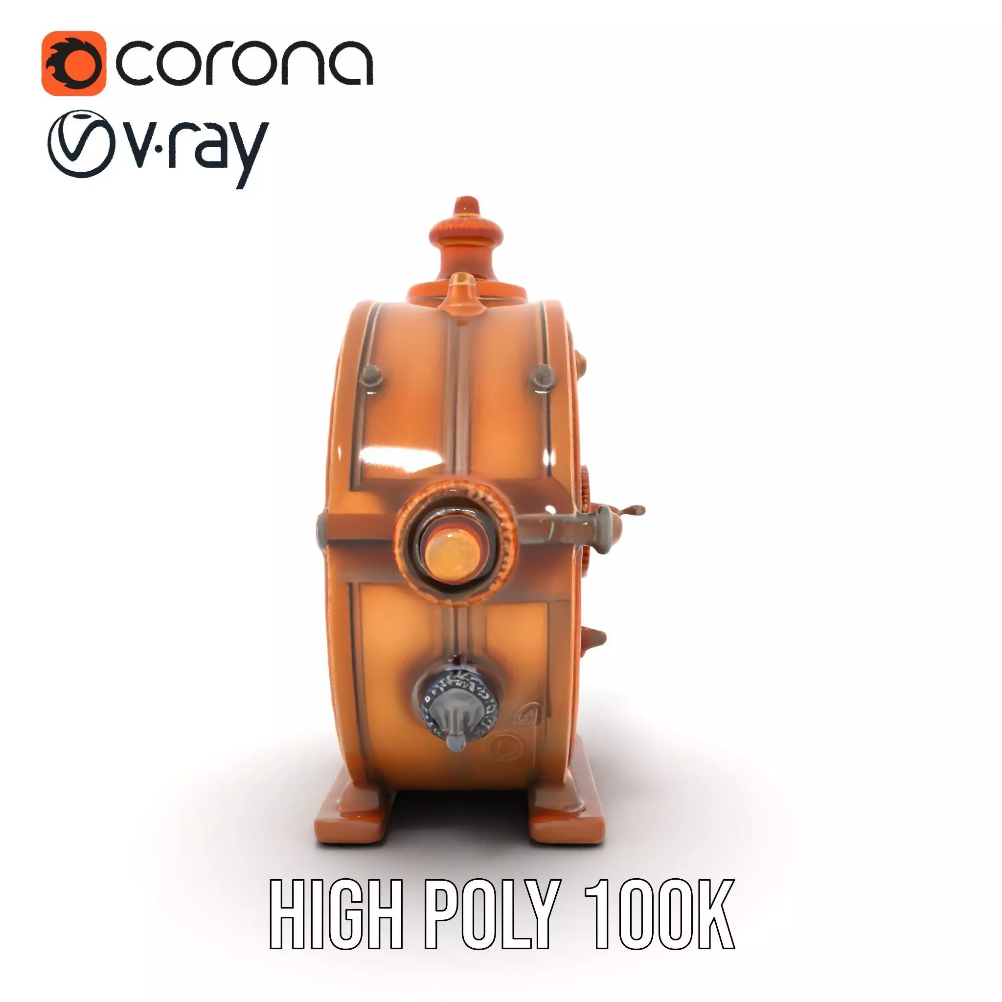 Steampunk Gear Clock model pack Low-poly 3D model_26