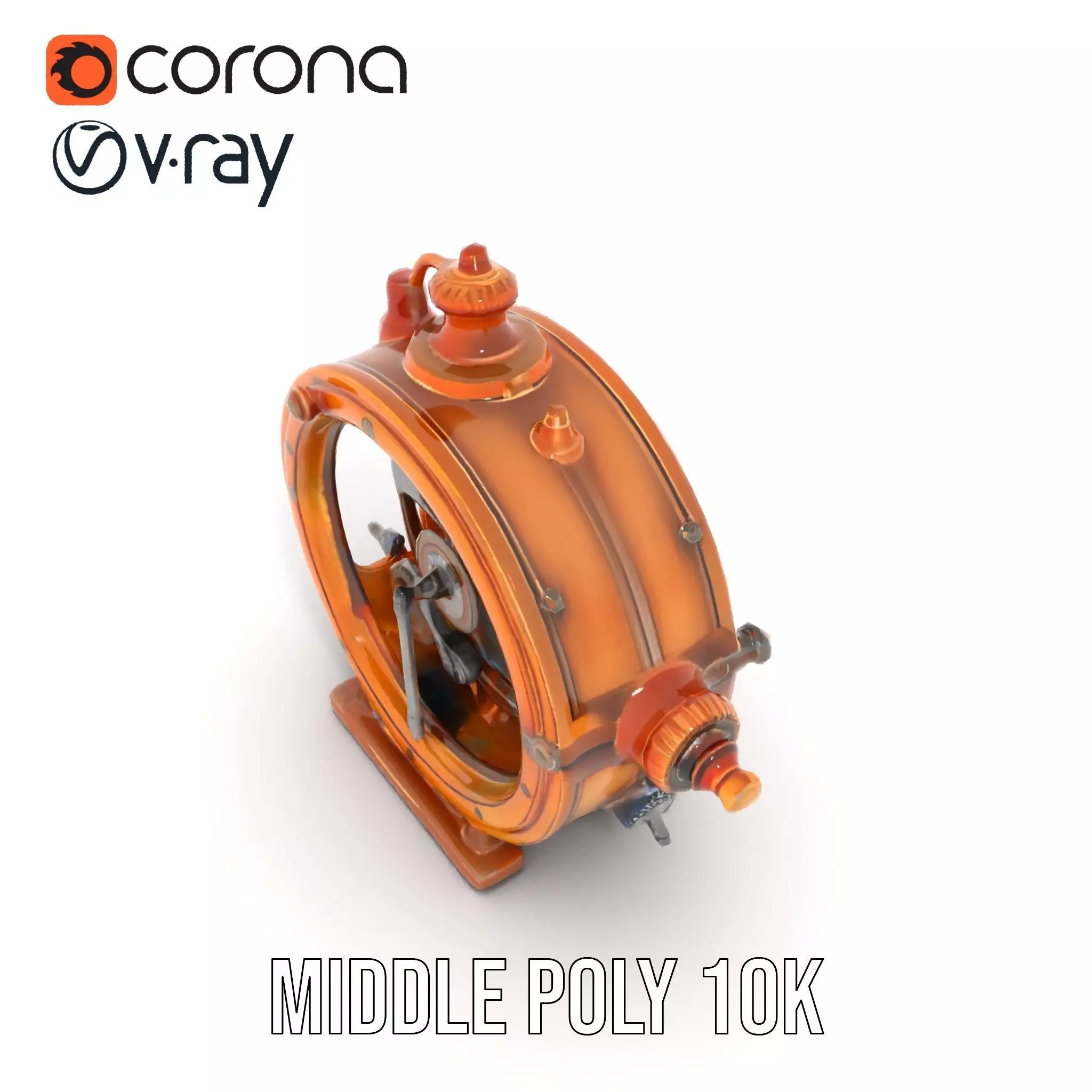 Steampunk Gear Clock model pack Low-poly 3D model_16