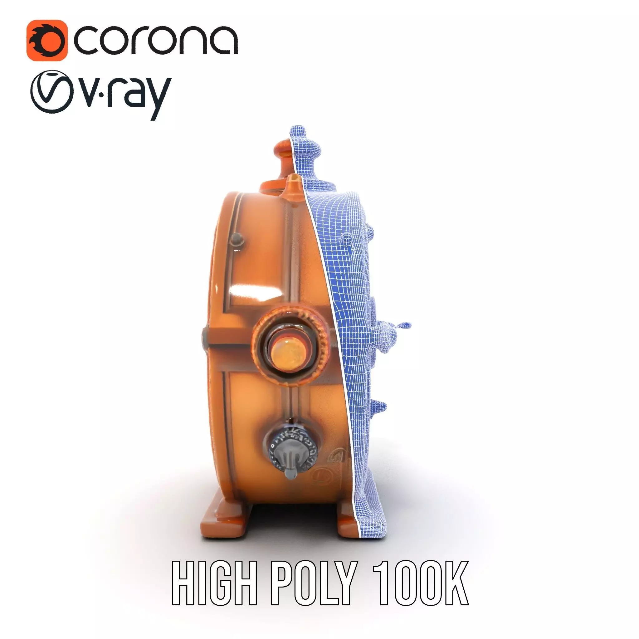 Steampunk Gear Clock model pack Low-poly 3D model_33