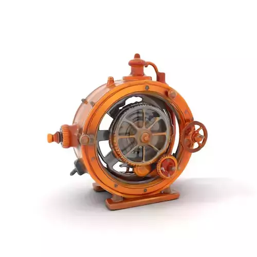 Steampunk Gear Clock model pack Low-poly 3D model