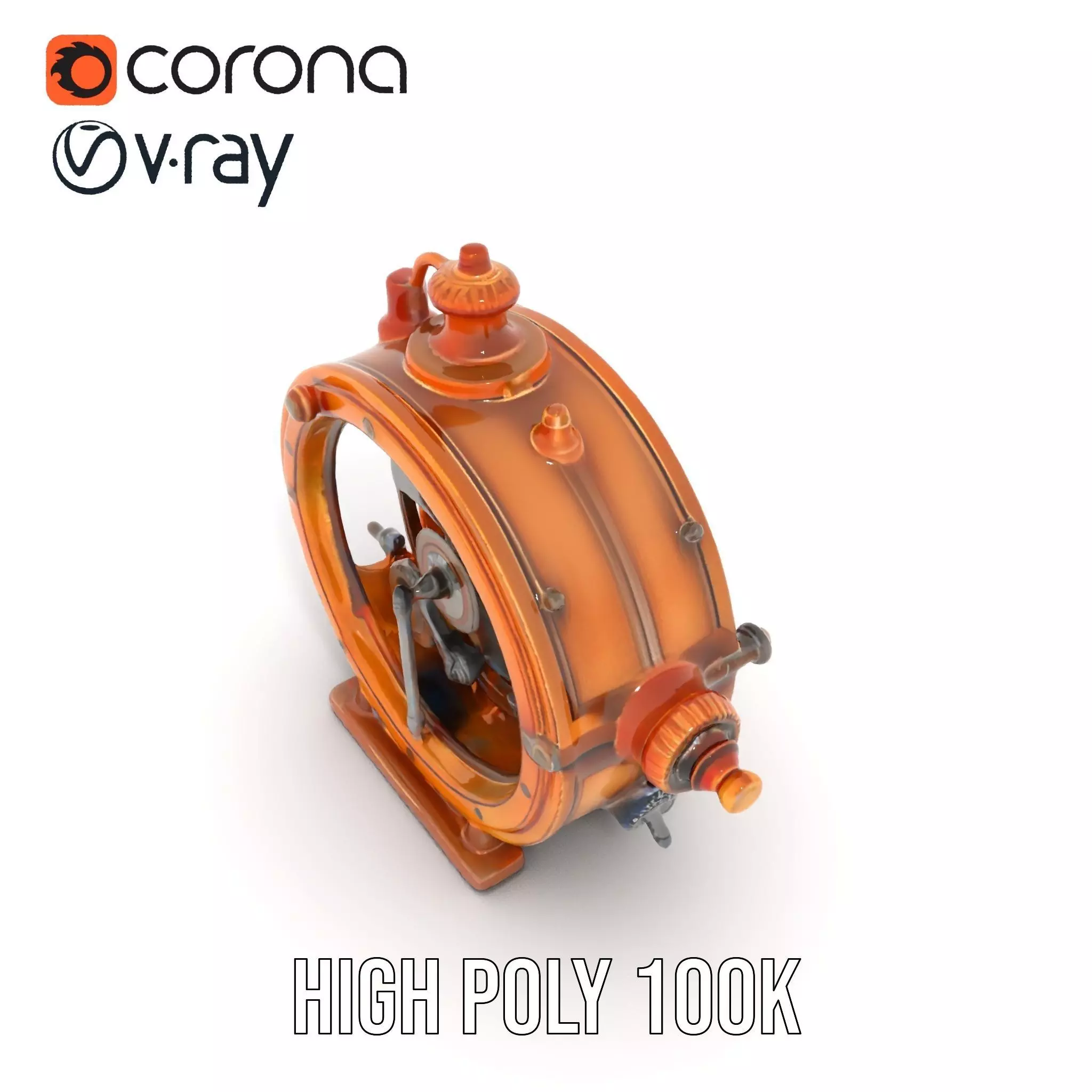 Steampunk Gear Clock model pack Low-poly 3D model_15