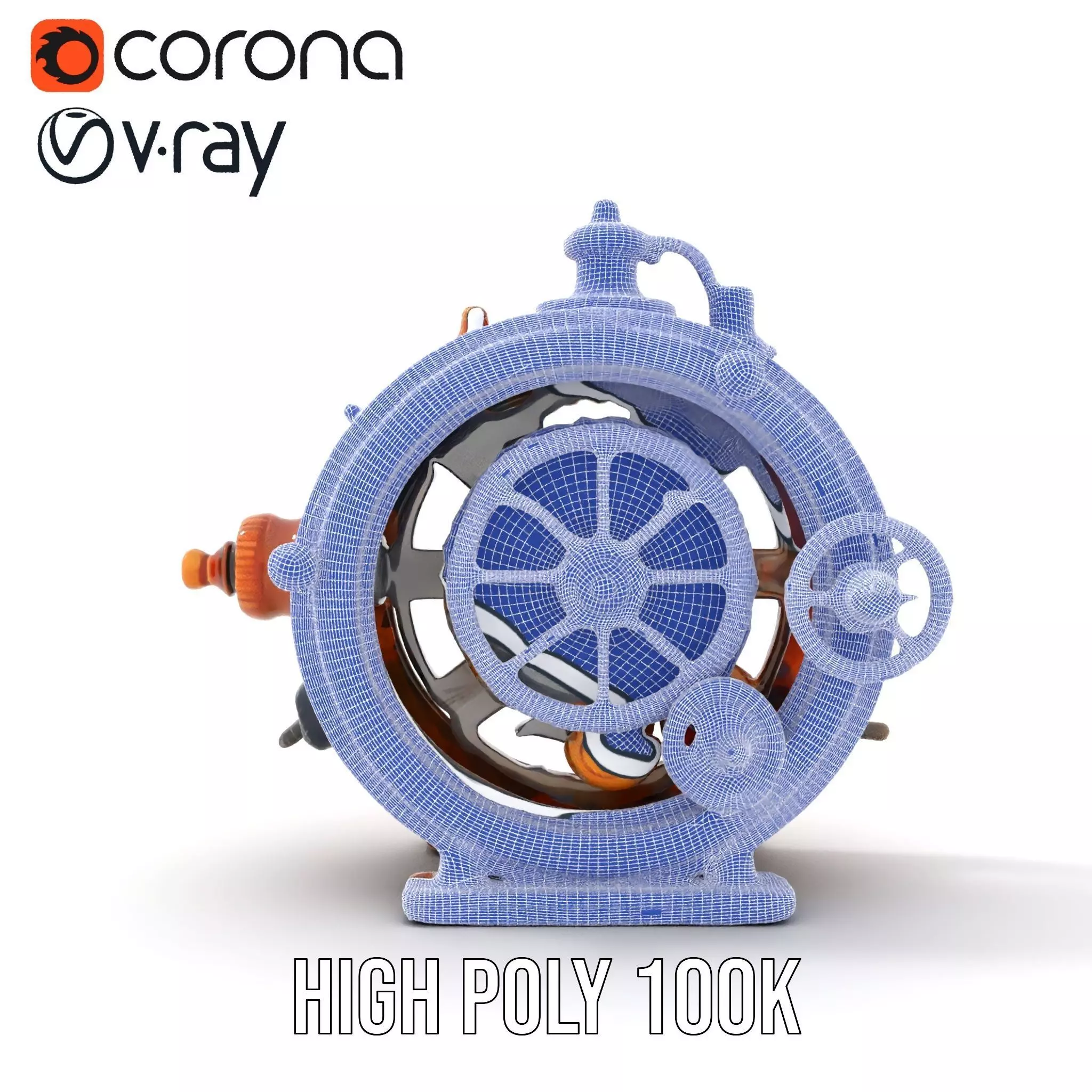 Steampunk Gear Clock model pack Low-poly 3D model_29