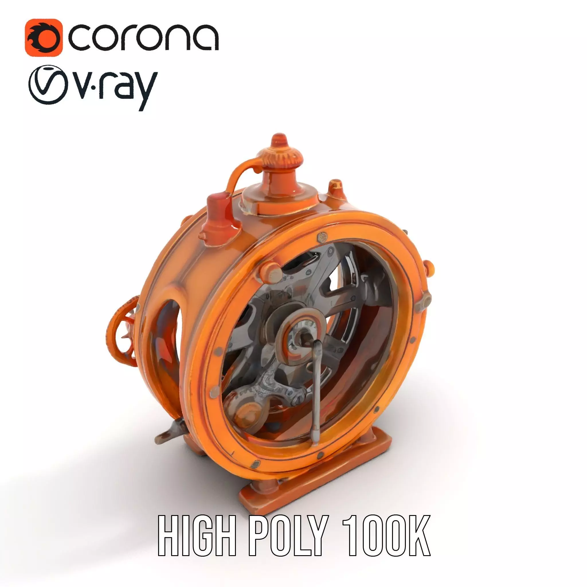 Steampunk Gear Clock model pack Low-poly 3D model_20