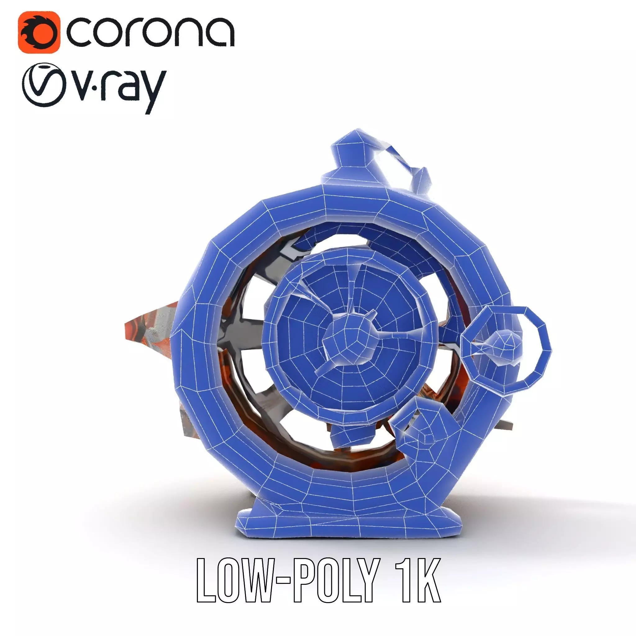 Steampunk Gear Clock model pack Low-poly 3D model_22