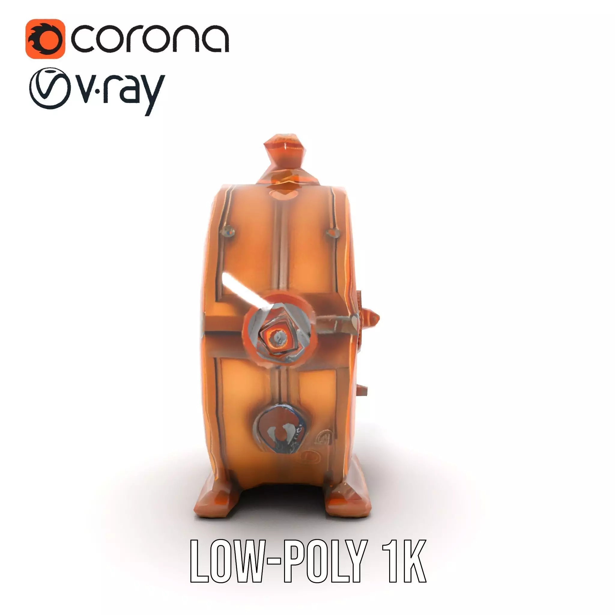 Steampunk Gear Clock model pack Low-poly 3D model_12