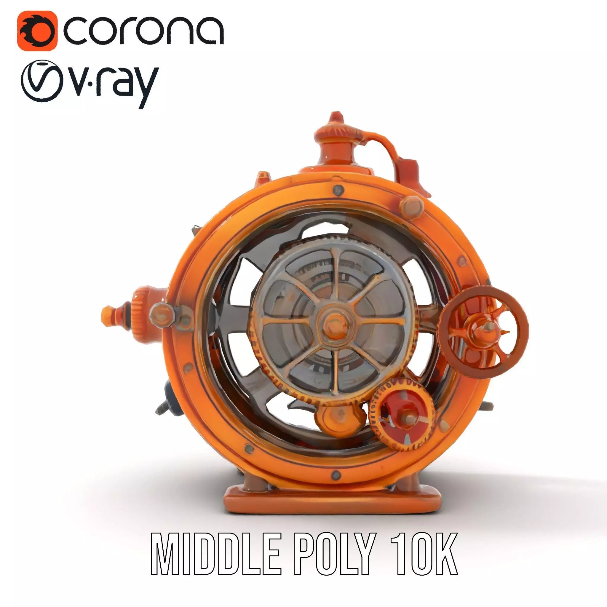 Steampunk Gear Clock model pack Low-poly 3D model_11