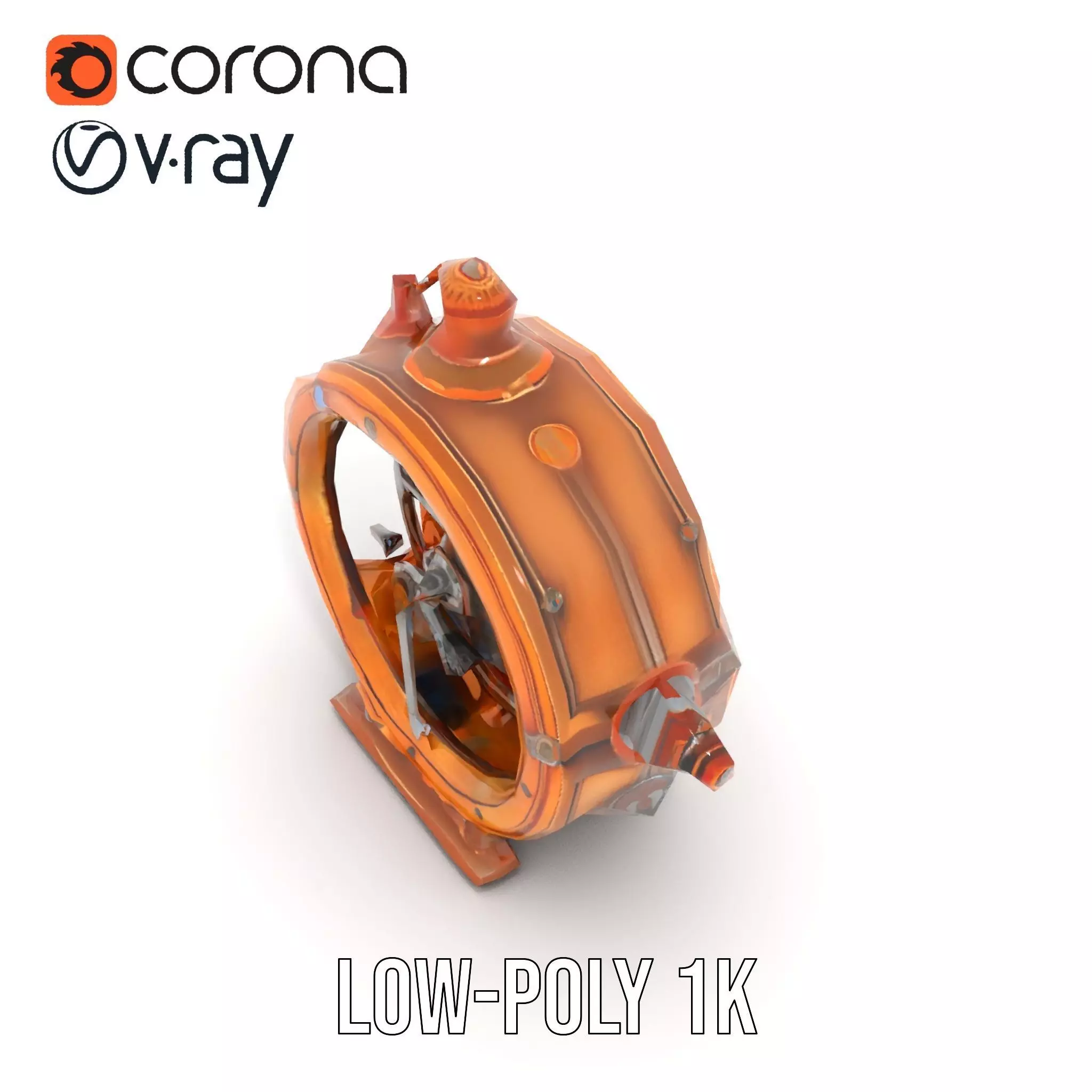 Steampunk Gear Clock model pack Low-poly 3D model_19